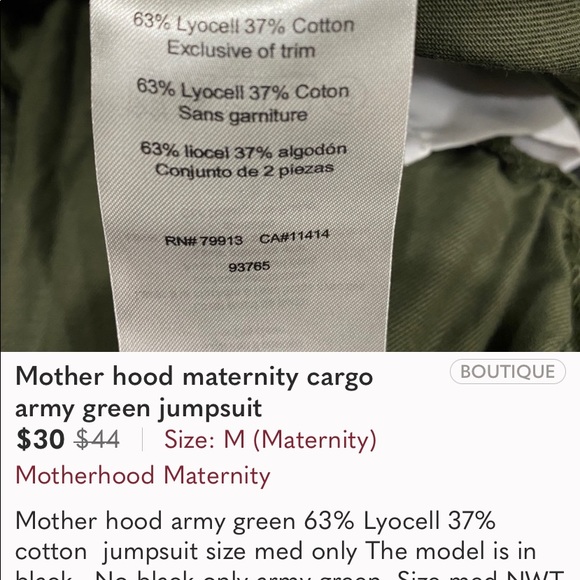 - Maternity jump suit army green Only. Med N…Tis the Season - Picture 5 of 6